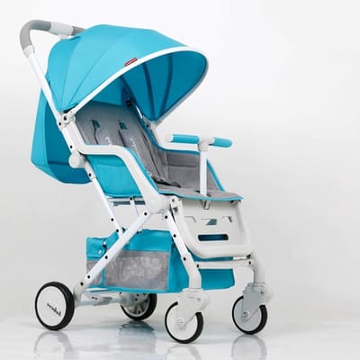 Kinderwagen - Baby buggy - Onderweg met baby - Lichtgewicht aluminium - Opvouwbaar 61.5x25cm - Blauw