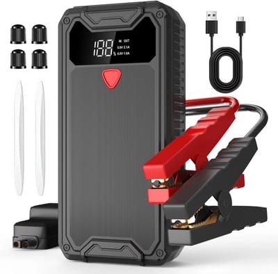 Jumpstarter voor Auto - Auto Jumpstarter 6000A met Powerbank 10.000 mAh - Voor Auto & Motor - Noodversterker Startapparaat