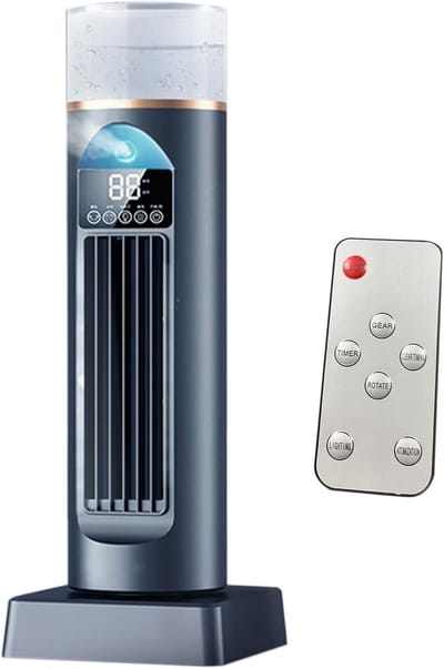 Draagbare Airco Ventilator - Persoonlijke Koeler - Ruimte Verkoelen - Met Afstandsbediening - 230 ml Tank - Zwart