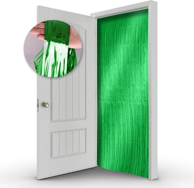 LUQ - Groen Glittergordijn Deurgordijn Groen Voetbal Versiering Verjaardag Kinderfeestje Glitter Folie Gordijn - 100*200Cm