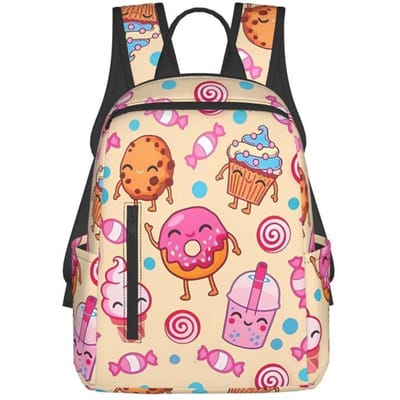 Volledig Bedrukte Regenboog Sorbet Rugzak voor Jongens/Meisjes Beste Cadeaus 2D Platte Cartoon Schooltas voor Kinderen Tassen