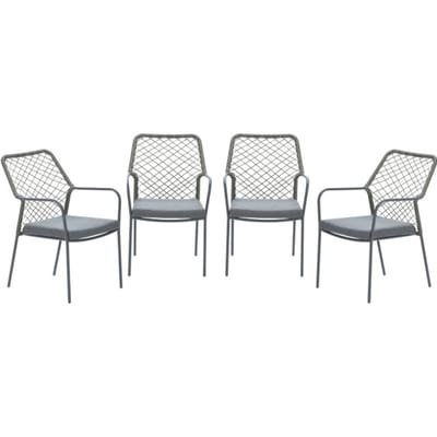 Garden Impressions Dido tuinstoelen set van 4 mosgroen rope