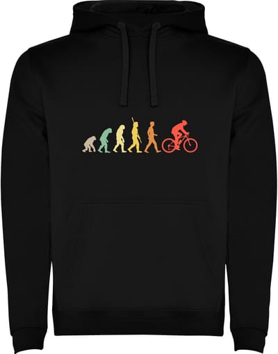 Hoodie Zwart Evolutie Mountainbike - Sport - Humor Maat M