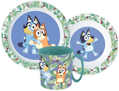 Bluey Serviesset - Mok 390 ml - Diepe kom - Dinner bord - 3 stuks - Tropical - Voor verjaardagen en feestjes - Voor kinderen