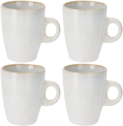 Siaki Koffiemok / theemok Faye - wit - set 4x - 220 ml - mokken - kerammiek - tas