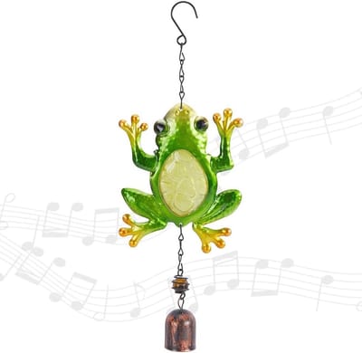 Grappige metalen kikker windgong voor tuin en balkon - Geluidgevende decoratie voor binnen en buiten, perfect als huiswarming cadeau en voor dierenliefhebbers