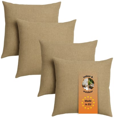 sleepling sierkussenset van 4 - 40x40 cm kussen – bankkussen van robuuste meubelstof - incl. hoes en vulling - als decoratiekussen, sierkussen of couchkussen - kussenset - Made in EU - 40 x 40 cm - lichtbruin