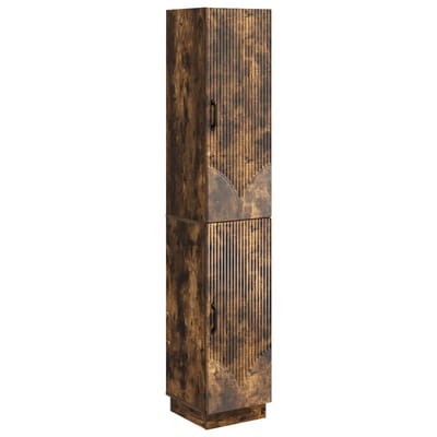 vidaXL - Kast - Set - 2 - st - Gerookt - eiken - Bewerkt - hout