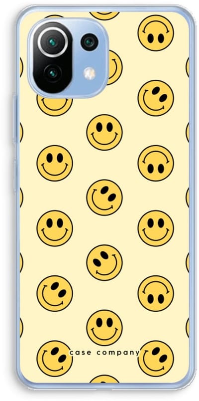 Case Company® - Hoesje geschikt voor Xiaomi Mi 11 Lite hoesje - Smiley N°2 - Soft Cover Telefoonhoesje - Bescherming aan alle Kanten en Schermrand