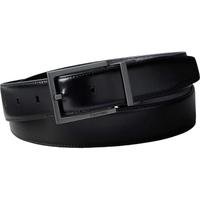Calvin Klein Square Buckle Smooth Belt Black/dark Brown/matte Gunme Taglia: 90 | Cinture Outlet | Uomo | Nero