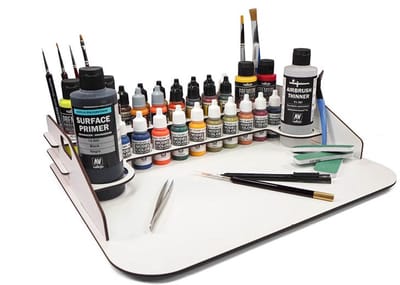 Vallejo Modelbouwdecoratie - 26011 Paint display + Work station - 40x30cm Verfrek