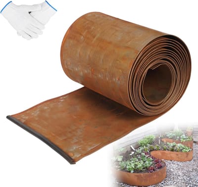 Corten Staal Graskantafscheiding 5 m x 20 cm, Flexibele Tuinrand met Roestlook, Ideaal voor Bloembedden, Tuinpaden en Bomen
