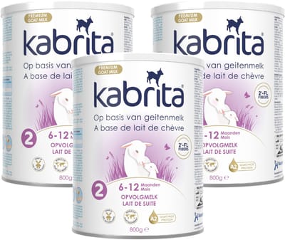 Kabrita 2 Opvolgmelk Multipack - Geitenmelk Flesvoeding vanaf 6 maanden - 3x800g - voordeelverpakking