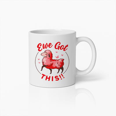 Ewe Got This Mok – 330ml Grappige Motiverende Schaap Koffiemok – Leuk Cadeau voor Dierenvrienden, Vrienden & Collega’s