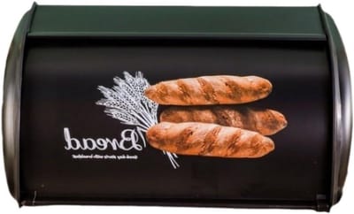 Broodtrommel Metaal - Broodbak Keuken - Brood Vers Houden - Grote Capaciteit - 34x23.5x15cm - Zwart