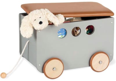 VELTRR® Speelgoedkist - Speelgoedkast - Dekenkist - Grijs en Bruin