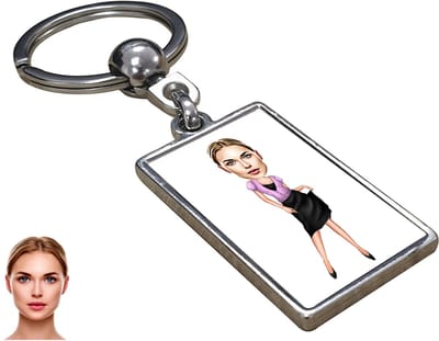 Moeder Karikatuur - Karikatuur Sleutelhanger met Jouw Foto - Sleutelhanger - Cadeau - Verjaardag - Kerst - Kado - Valentijn - Moederdag - Moederdag cadeautje - Moederdag cadeau voor mama - Gepersonaliseerd Cadeau