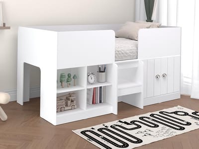 Vente-unique Halfhoogslaper hout wit 90 x 190 cm