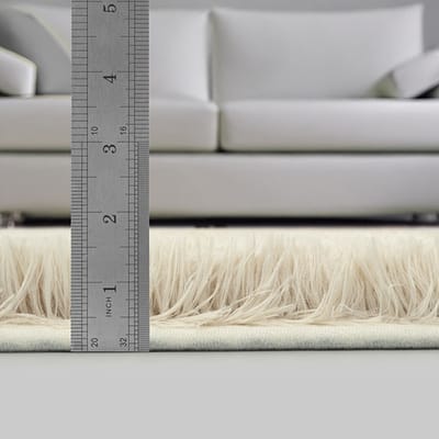 Karpet24 Fluffy Shaggy - Zacht Hoogpolig Vloerkleed, Onderhoudsarm, Beige-120 x 160 cm
