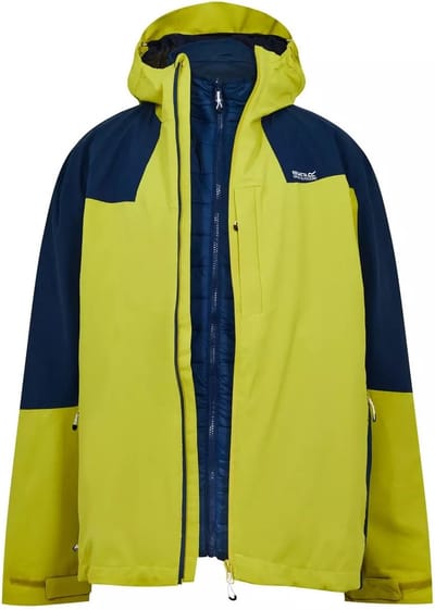 Regatta Heren Wentwood 3-in-1 Jas Lime Blauw Maat M / 50