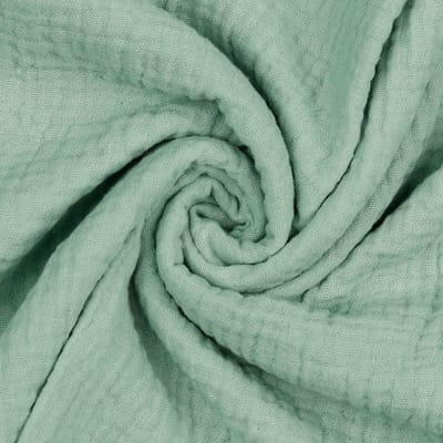 Double Gauze stof - 135cm breed - Oud groen - 50 meter
