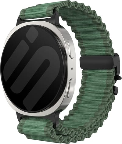 Strap-it Outdoor nylon bandje met P-buckle - horlogebandje geschikt voor Samsung Galaxy Watch 9 (40/44mm) / Watch 8 (40/44mm) / Classic (46mm) - groen/zwart