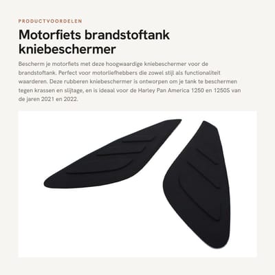 Dailygoods- Brandstoftank Kniebeschermer Rubber - Motorfiets Beschermer - Zwart - Sterke Hechting - 2 Stuks - Uniek Ontwerp - Tankbeschermer