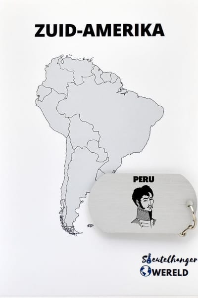 Peru Sleutelhanger inclusief kaart – Peru cadeau – beste land- Leuk kado voor je Vriend om te geven - 2.9 x 5.4CM