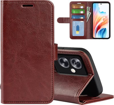 MobyDefend Hoesje - Geschikt voor Oppo A79 / OnePlus Nord N30 SE - Wallet Book Case (Sluiting Achterkant) - Bruin