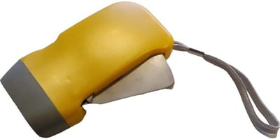 Doodadeals® Knijpkat Zaklamp Dynamo – Opwindbare Zaklamp – LED – 25 Lumen - Geel