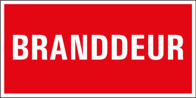 Branddeur sticker 100 x 50 mm