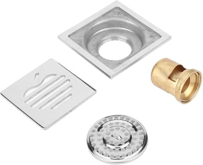 Afvoerputje Douche - Vloerzeef Badkamer - Snel Water Afvoeren - Anti-verstopping Ontwerp - Ronde Vorm - Zilver Geborsteld