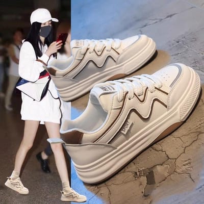 Nieuwe Witte Schoenen Dames Nieuwe Lente Platform Sneakers Veelzijdige Casual Schoenen Platte Veelzijdige Studentenschoenen 41