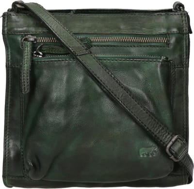 Bear Design Medium Crossbodytas / Schoudertas Dames - Leer - Davita - Groen