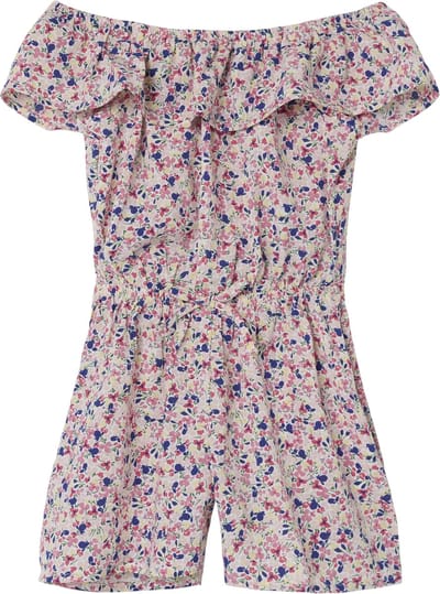 NAME IT NMFVINAYA SS PLAYSUIT F Meisjes Jumpsuit - White AlyssumPrint:Flower - Maat 92