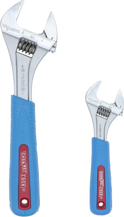 Verstelbare Moersleutelset - Dubbele Sleutel - Reparaties Uitvoeren - Grote Kaakcapaciteit - 6 en 10 inch - Blauw