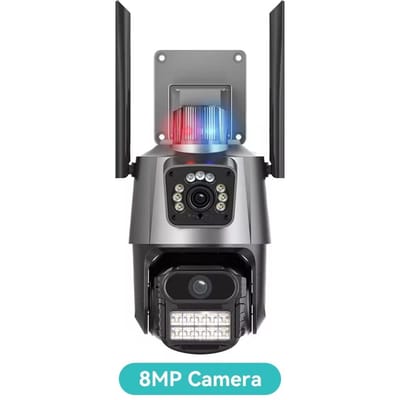 Drie lenzen, drie schermen, 9MP 6K HD PTZ Wifi IP-camera, dubbele lens, dubbele schermen, 4K 8MP automatische bewegingsdetectie, ICsee draadloze camera 8MP Cam