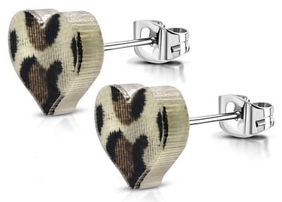 Amanto Oorbellen Dal - 316L Staal - Hart - Print - 9x8mm