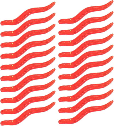 Valse Regenwormen - Kunstaas Vissen - Vissen Vangen - Levensecht Uiterlijk - 3.5x0.2cm - Rood