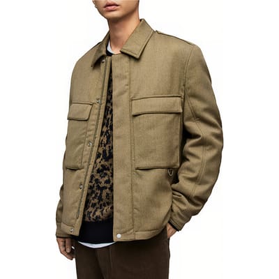 AllSaints Myers Jacket Khaki Size: XS | Light Jackets Outlet | Heren | Bruin