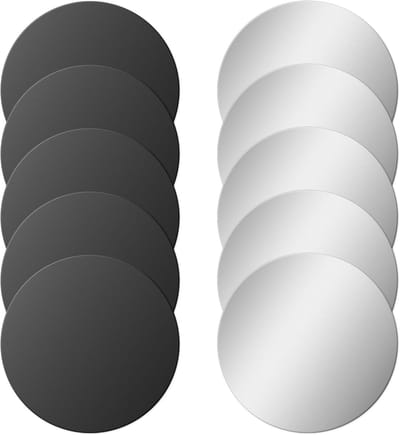 Dailygoody - Universele metalen plaat - Zelfklevend - Dunne metalen platen - Zwart en zilver - Magnetische montage - Geschikt voor telefoonaccessoires