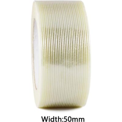 25M Sterke Filament Strapping Tape Heavy Duty Transparant Versterkt Glasvezel Tape Enkelzijdig Plakkerig Voor Verpakking Vaste Afdichting