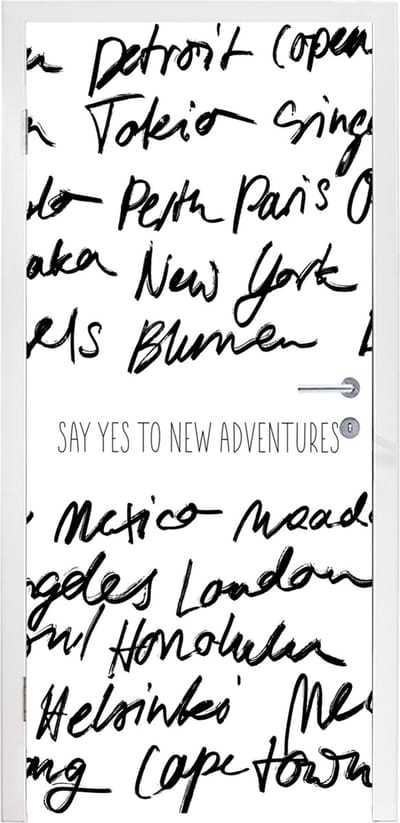 Deursticker Spreuken - Quotes - Say yes to new adventures - Mexico - 95x235 cm - Deurposter