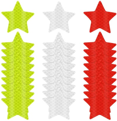 Famanu – Reflecterende stickers stervorm – waterdicht – 3 kleuren – waarschuwing reflectorstickers