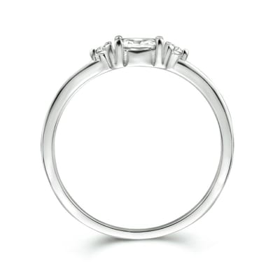 Gerhodineerd Zilver Ring Trilogie Met Zirkonia 1334786
