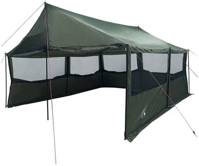 vidaXL - Familietent - Legergroen - 450 - x - 400 - x - 265 - cm - Polyester - en - Staal