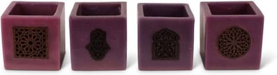 Safaary - Marokkaanse Kaars Paars Ø 12 x 12cm-Rond patroon