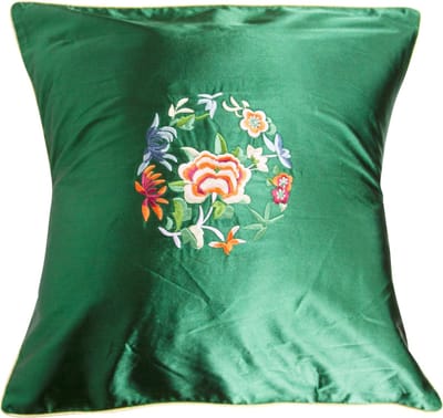 Fine Asianliving Chinese Kussen Groen Bloemen 45x45cm