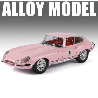1:24 E-Type Legering Klassieke Sportwagen Model Diecasts Metaal Retro Oude Voertuigen Auto Model Hoge Simulatie Geluid Licht Kinder Speelgoed Cadeau gray