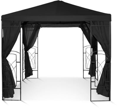 Luxe Partytent / Tuinpaviljoen 2,5x2,5m | Weerbestendig & Waterdicht | Met Zijpanelen | Stevig polyster PVC gecoat Doek 270g/m² | Antraciet | Overkapping voor Tuin of Terras